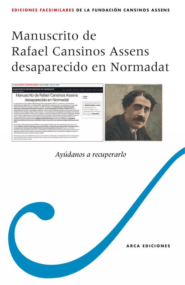 Manuscrito de Rafael Cansinos Assens desaparecido en Normadat