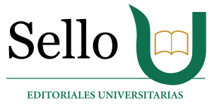Logo del Sello U que muestra un sello circular con la inscripción "Editoriales Universitarias", representando la unión del conocimiento del Caribe y Colombia.