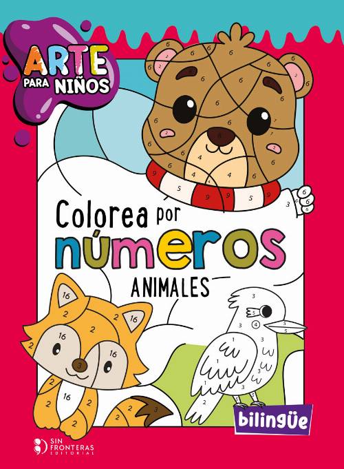 Colorea por números. Animales