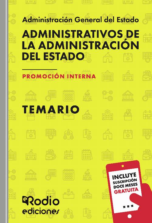 Administrativos de la Administración del Estado. PROMOCIÓN INTERNA. Temario + 1 AÑO de test online gratis.
