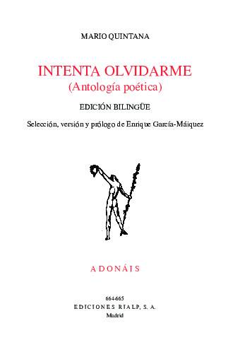 Intenta olvidarme (Antología)